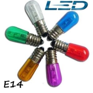 Luminaria LED E14 14V 3 Led 5mm Vari Colori